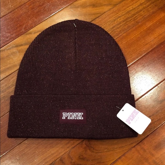 NWT Victoria Secret PINK Knit Sparkle Beanie Hat - Picture 3 of 3